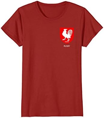 Womens Francais France Rugby Tshirt Tees Large Cranberry