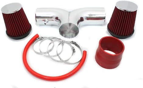 Dual Short Ram Intake Red For 02-08 Dodge Ram 3.7L & 4.7L Dual / 04-07 Dakota/Durango 3.7L & 4.7L (Included Air Filter) #SR-DG-7R