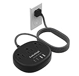 Black Extension Cord 10 Feet, 1625W Extension Cord