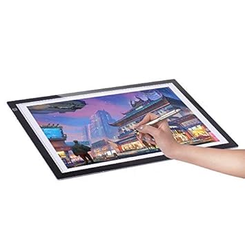Aibecy Leuchttisch, A2/A3 LED Leuchtkasten, 7.7mm Ultra Dünn Leuchtplatte, Einstellbare Helligkeit, Dimmbare Leuchtrahmen mit
