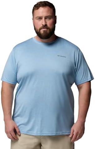 T-shirt de manga curta masculina, cor azul ondulada, tamanho XL