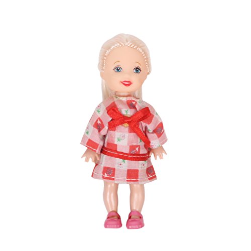 Huang Cheng Toys Pack of 10 Color-hair 4'' Mini Doll with Colorful Clothes Costume - Thumbnail 4