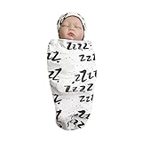 Lanhui Newborn Baby Blanket Swaddle Print Sleeping Bag Kids Sleep Sack Wrap (White, 0~12 Months)