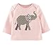 Fiream Girls' Cotton Crewneck Solid Long Sleeve T-shirt