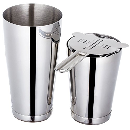 HOMEKEROS Edelstahl Boston Shaker: 3-teilig Set: 550ml&750ml Profi Cocktail Set & Barsieb – Bild 3