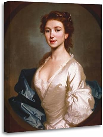 TORASS Canvas Wall Art Print Rococo 1741 Miss Craigie Neo Fine Oil Painting Artwork for Home Decor 16" x 20"