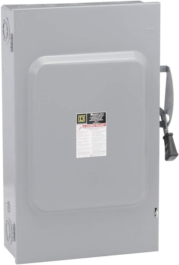 Square D by Schneider Electric DU324 200-Amp 240-Volt 3-Pole Non-Fusible Indoor General Duty Safety Switch, - Electronic Component Foot Switches - 