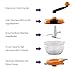 Migecon Manual Chopper Vegetable Hand-powered Crank Blender with 3 Blades Powerful Food Processor Apply to Onion Garlic Nuts Herbs for Salsa Salad Pesto Coleslaw Puree 6 Cups Capacity, Yellow