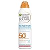 Garnier-Ambre-Solaire-Sensitive-Advanced-Spray-SPF50-200ml Garnier Ambre Solaire Sensitive Hypoallergenic Dry Mist Sun Cream Spray SPF50+, Non Greasy High Sun Protection SPF50…