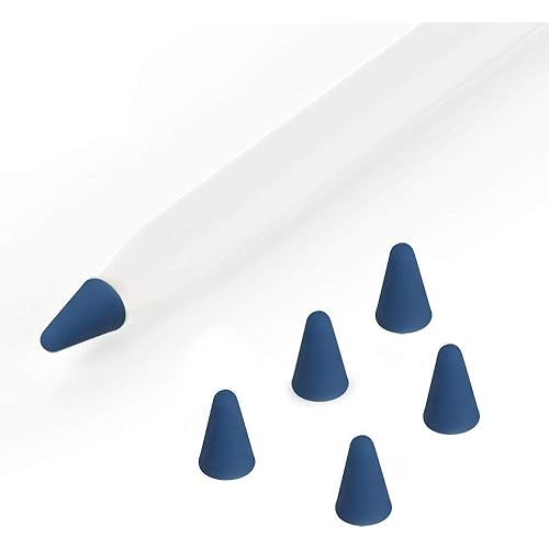 ZALU Compatible with Apple Pencil Tips Replacement for 2nd Gen, Silicone Nibs Cover Writing Protection for iPad Pencil (Midnight Blue-5 pcs)