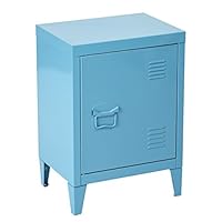 HouseinBox Low Standing Locker Organizer Side End Table Office File Storage Metal Cabinet Cupboard Unit,White,15.9