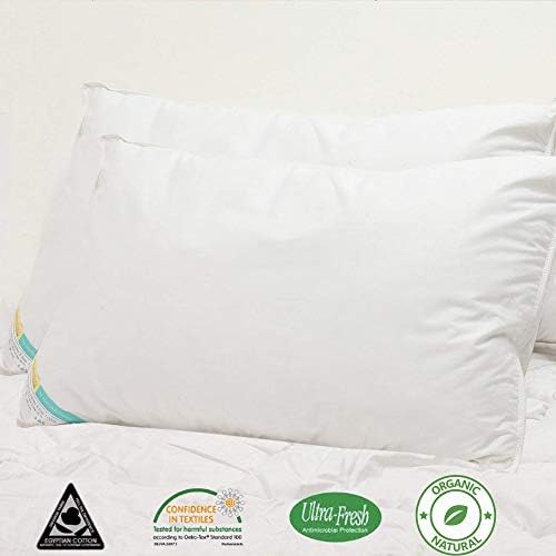 Kensingtons Ultimate Luxury 100% Hungarian Goose Down Pillow Snow White Hotel Quality 500 Thread Count Cotton Cover (2 x Pillow)