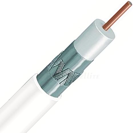 4 REELS OF 500ft WHITE MADE IN USA TRI-SHIELD RG6 COAXIAL 18AWG 75 OHM SOLID CENTER CONDUCTOR FLAME RETARDANT PVC UL ETL CM CATV RATED INDOOR AUDIO/VIDEO TELECOMMUNICATION BULK COAX CABLE