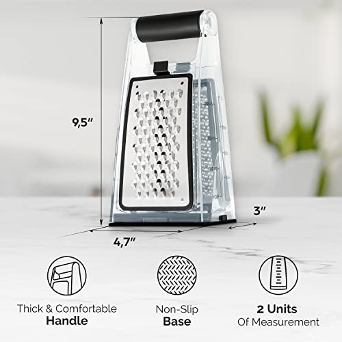 Joined Cheese Grater with Container Box Grater Cheese Shredder Lemon