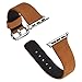 eLander Top-grain Leather Band Strap with Stainless Metal Clasp for All Apple Watch Models 42mm (Suede Leather - Brown)