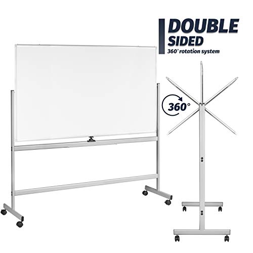 INNOVART Mobile Whiteboard 72 x 40 Inch, 360° Reversible Double Sided Magnetic Dry Erase Board with Portable Rolling Stand on Wheels - Thumbnail 2