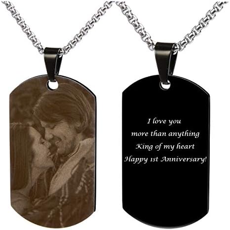 Fanery Sue Personalized Photo Necklace Custom Picture Military Dog Tag Customize Text Engrave Name Necklace