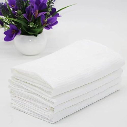 Hailian Flour Sack Kitchen Dish Towels , Polyester,Set of 12 ( 15.7” x 23.6”, White) Everyday Placemats For Dinner Parties, Summer &amp; Outdoor Picnics / Kitchen Dining Essentials, Tea Towels