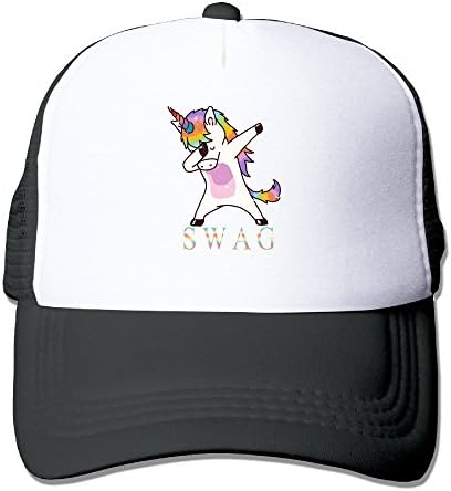 Swag Dabbing Unicorn Men's Trucker Mesh Hat Baseball Caps Black