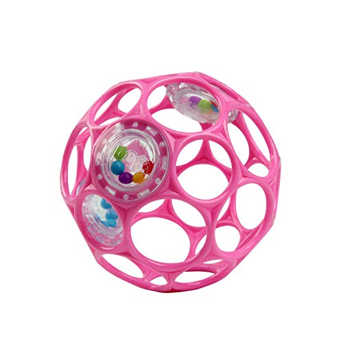 Bright Starts, Oball Sonaglio a Presa Senza BPA per Neonati in Rosa, età a Partire dal Neonato