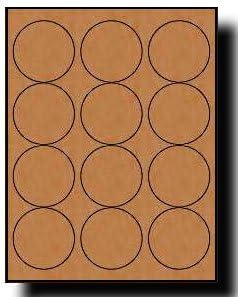 Brown Kraft 2 1/2" Round Labels, Made from Recycled Material