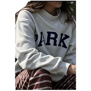 Women's High-Neck Sweatshirt — Embroidered English Text, Pure Cotton Fabric, Loose-Fit Outdoor Top Small