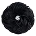 Rose bud Messy Bun Hair Pieces For Women Hair Bun Extension Updo Curly Messy Bun Scrunchie Off Black Natural
