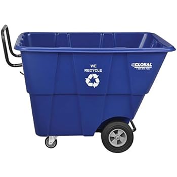 Deluxe Plastic Recycling Tilt Truck 1/2 Cubic Yard Capacity 750 Lb. Cap, 46-1/2