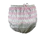 Haian ABDL PVC & Satin Panties Frilly Rumba Pants Color White (X-Large)