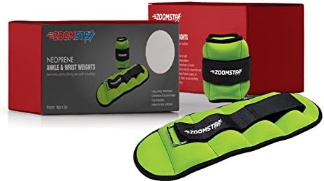 Ankle Weights by Zoomsta | For Women Men Running Walking Wrists Physio | Tone & Tighten Your Body | Strap To Hands or Legs For Resistance Training \ Strength Exercise \ Fitness | 0.9kg 2kg