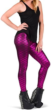 Majestic Mermaid Leggings By Online Legging Store (L, Pink)