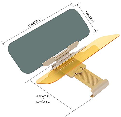XINDELL Car Sun Visor Extender 2 in 1 Sun Blocker Day Anti Glare Baffle in Sun Light and Night Vision Goggles, Universal Windshield Driving Sun-Shading Board Eyes Protector