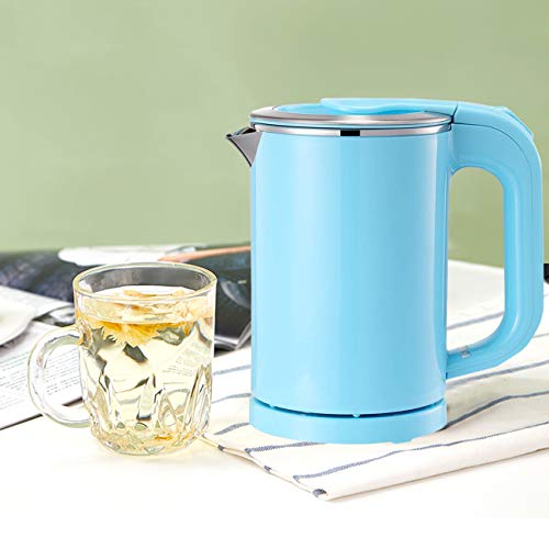Portable Electric Kettle - 0.5L Mini Stainless Steel Travel Kettle - Water Touch Inner Surface without Plastic & Cool Touch Outer Surface (Blue) - Thumbnail 5