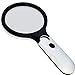 Large 4 LED Handheld Magnifying Glass with Light, Nydotd 4X 30X Lens Portable Illuminated Magnifier for Reading, Macular Degeneration, Repair, Hobby & Crafts, 4.8 Inches (White & Black)