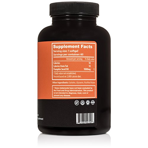 Pumpkin Seed Oil 1000mg NonGMO Premium Cold Pressed Prostate and