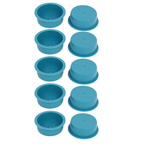 uxcell 50mm Flange Mounted Tapered Hole Stoppers Waterproof Caps Baby Blue 10pcs