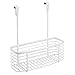 mDesign Over The Cabinet Vanity Storage Organizer Basket for Shampoo, Lotion, Health and Beauty Supplies/Products - White