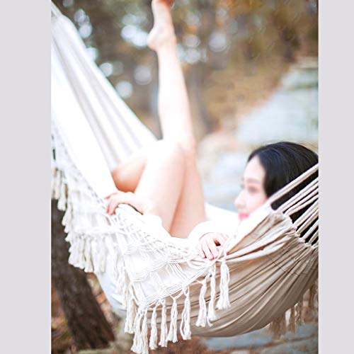 zxb-shop Schaukel Hängematten Outdoor Double Hammock Adult Kinderheim Schaukel Baumwolle und Leinen Hautfreundliche… – Bild 4