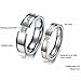 LAVUMO Him Her Couple Rings Stainless Steel Anniversary Engagement Promise Wedding Band My Love CZ