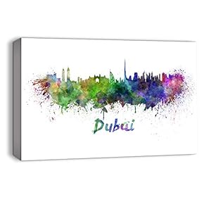 Canvas Wall Art Watercolor Abstract Ink Splash Painting Artwork for Home Prints Framed - 12x18 inches