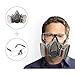 YINSHOME Respirator Mask(Plus Safety Glasses)-Gas Mask with Dual Filter Cartridges for Breathing Eye Protection Against Dust,Organic Vapors, Chemicals-Paint Respirator for DIY projects