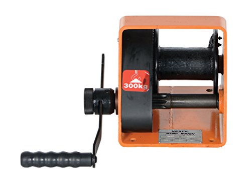 Vestil HWG-600 Manual Hand Winch with Horizontal Handle, 600 lbs Capacity, 3/16" Wire Rope, 9-1/2" Length x 7-7/8" Width x 7-7/8" Height - Image 4