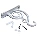 GrayBunny GB-6837A Fancy Curved Hook, White, Cast Iron Wall Hooks For Bird Feeders, Planters, Lanterns, Wind Chimes, As Wall Brackets and More!