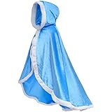 Party Chili Fur Princess Hooded Cape Cloaks Costume for Girls Dress Up Blue 4-5 Years(120cm)