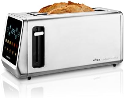One Touch Duo Plus, Tostador Digital 1400W, 2 Ranuras, Pantalla LED, 6 Niveles, Funciones Pan, Bagel, Muffin, Gofre, Recalentar, Descongelar, Memoria, Bandeja Recogemigas