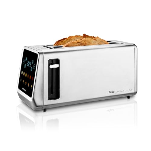 One Touch Duo Plus, Tostador Digital 1400W, 2 Ranuras, Pantalla LED, 6 Niveles, Funciones Pan, Bagel, Muffin, Gofre, Recalentar, Descongelar, Memoria, Bandeja Recogemigas