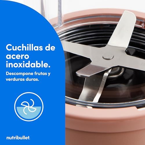 Pro 900 - Batidora Personal Multifunción, Blender Frutas y Verduras, Diseño Compacto, Fácil de Usar y Limpieza Rápida, Extracción de Nutrientes, 900W, Mineral Rosa Mate (NB904MACL)