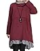 Mordenmiss Women's Flared Layers Dress Hi-Low Ruffle Hem Tunic Top