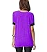 Sarin Mathews Women's Casual Round Neck Loose Fit Short Sleeve T-Shirt Blouse Tops Purple L