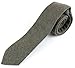 Men's Wool Knit Skinny Vintage Weave Necktie Tie Textured Worn Style - Olive